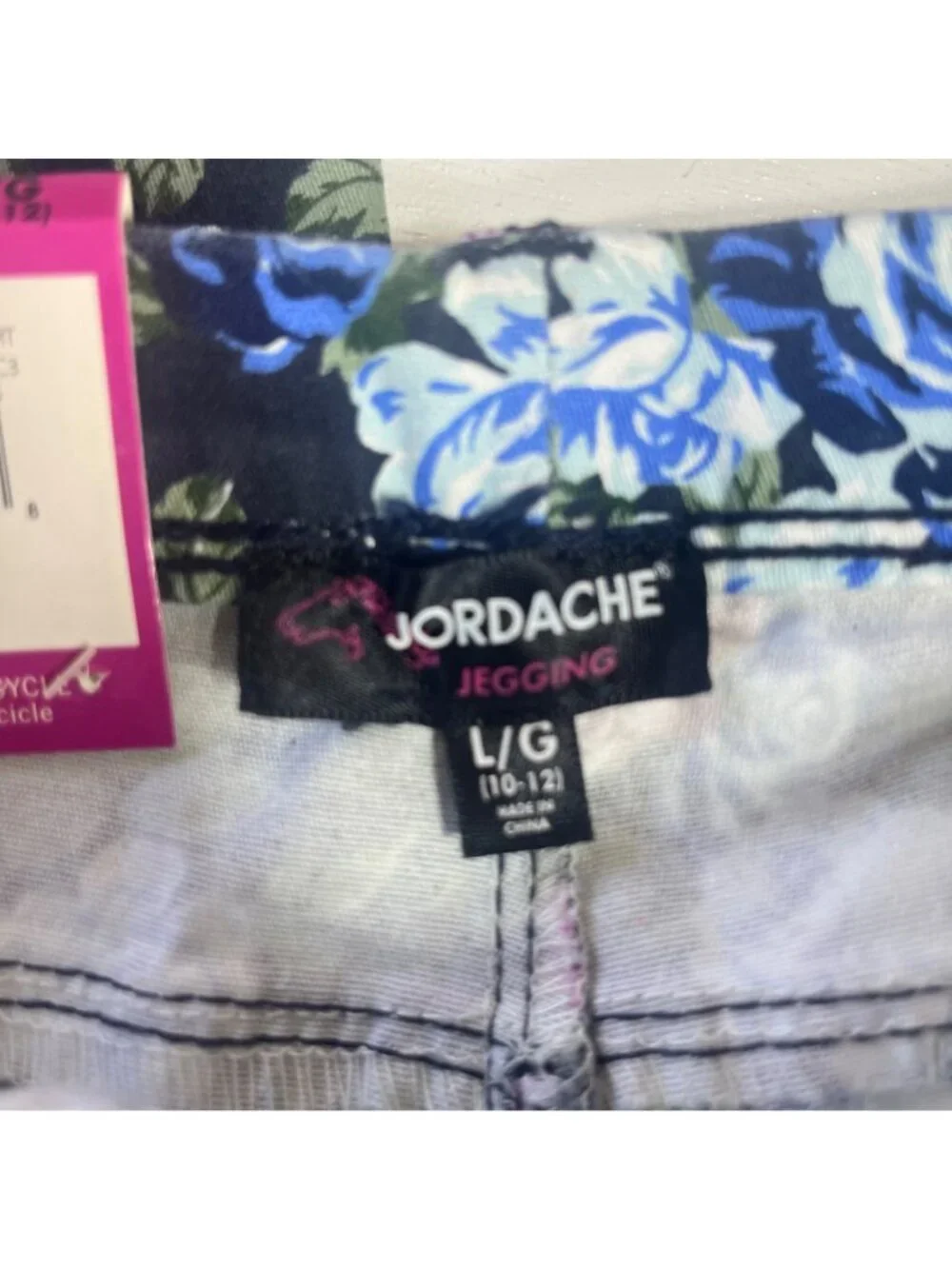 Jordache Girls Floral Print Jegging Pull On Pants Size Large New